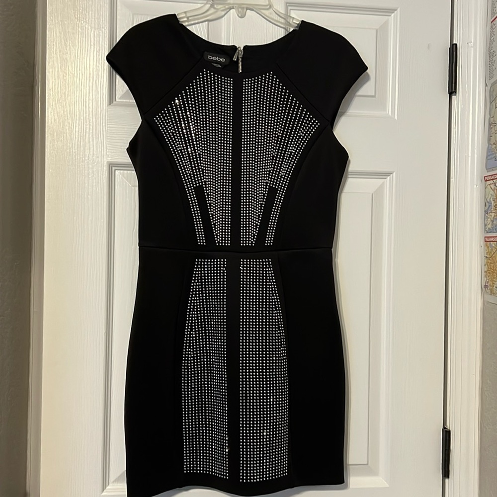 Bebe black and silver dress